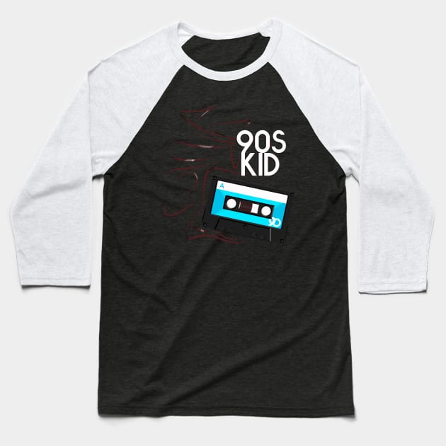 90's Kid's Retro Cassette Tape Baseball T-Shirt by Foxxy Merch